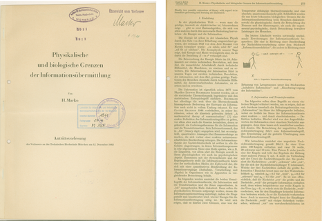 links: Titelblatt der gedruckten Fassung der Vorlesungsniederschrift; rechts: Einleitung der Vorlesung