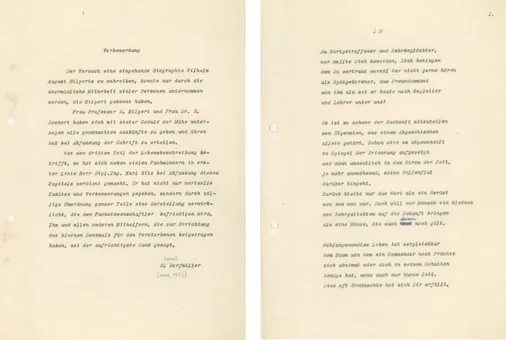  Excerpt from a typewritten biography authored by Dorfmüller