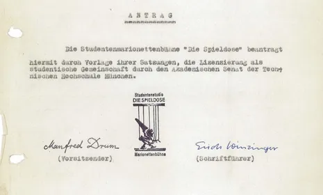 von Manfred Drum eingereichter Antrag zur Lizensierung als studentische Gemeinschaft