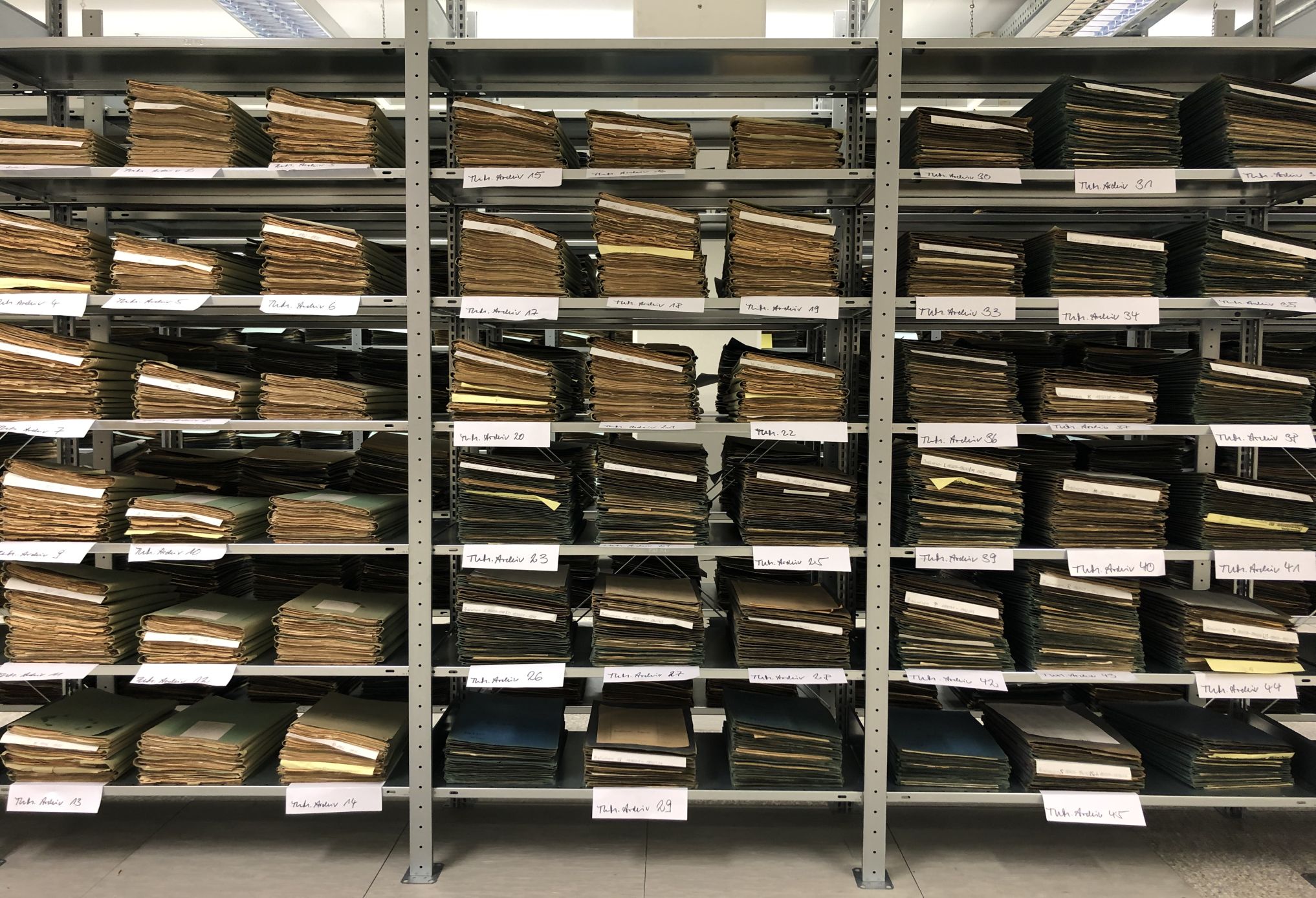 picture of a shelf with archive material